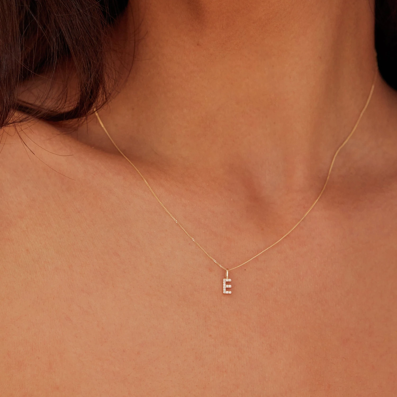 Solid White Gold Genuine Diamond Individual Initial Charm - Image 7