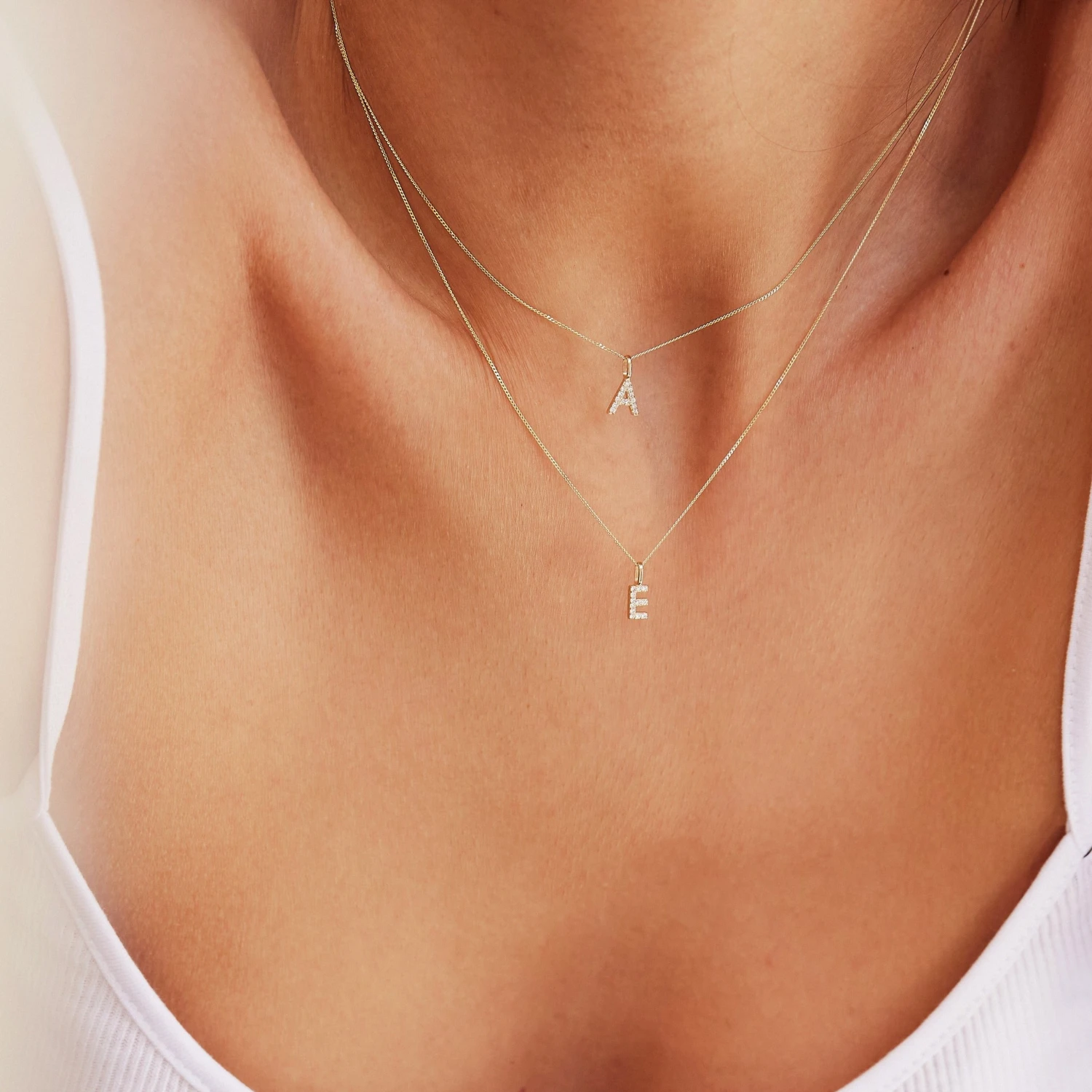 Solid Gold Genuine Diamond Individual Initial Charm - Image 5