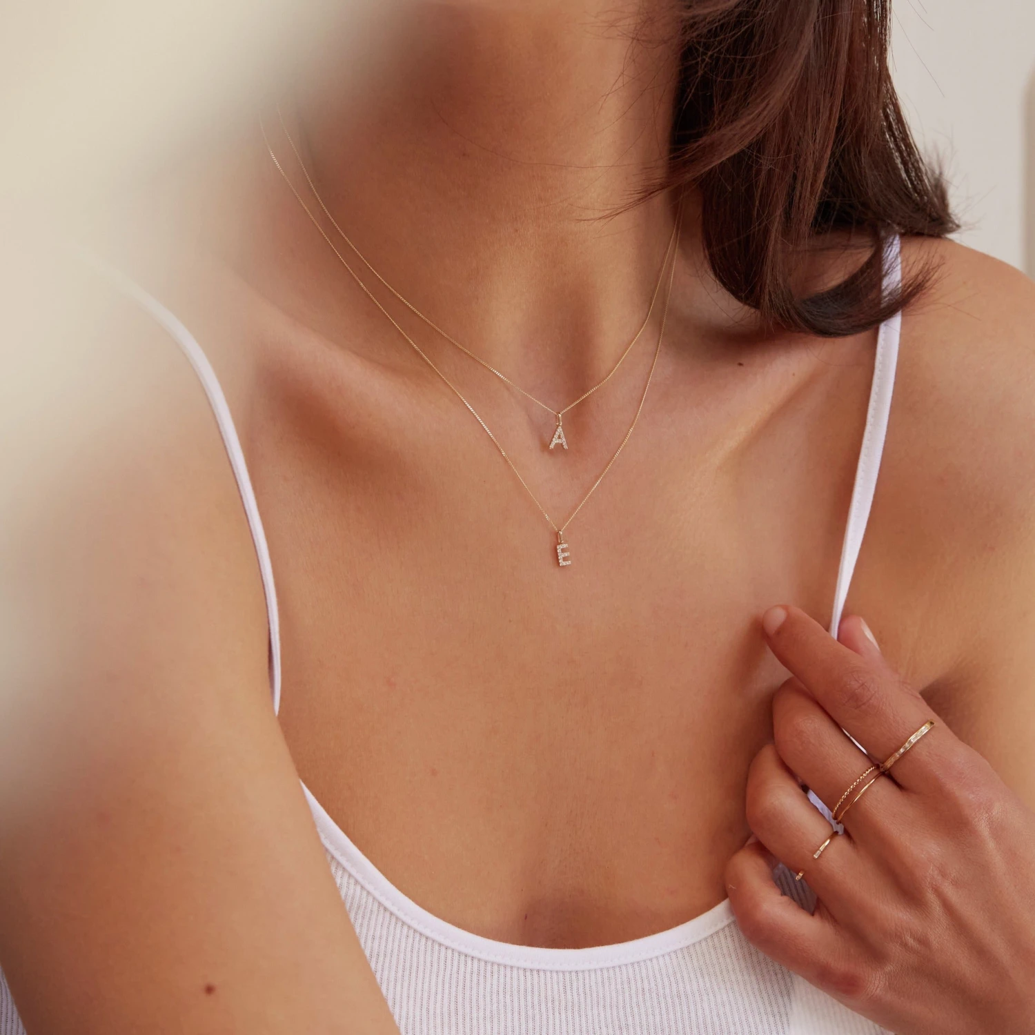 Solid Gold Genuine Diamond Individual Initial Charm - Image 9