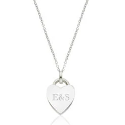 Silver Heart Padlock Pendant Necklace