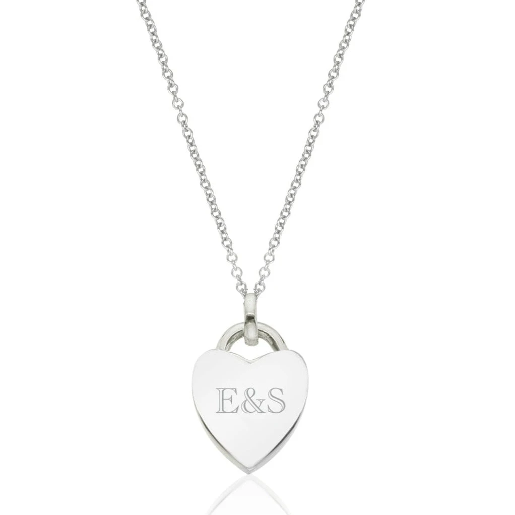 Silver Heart Padlock Pendant Necklace