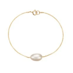 Gold Large Pearl Bracelet