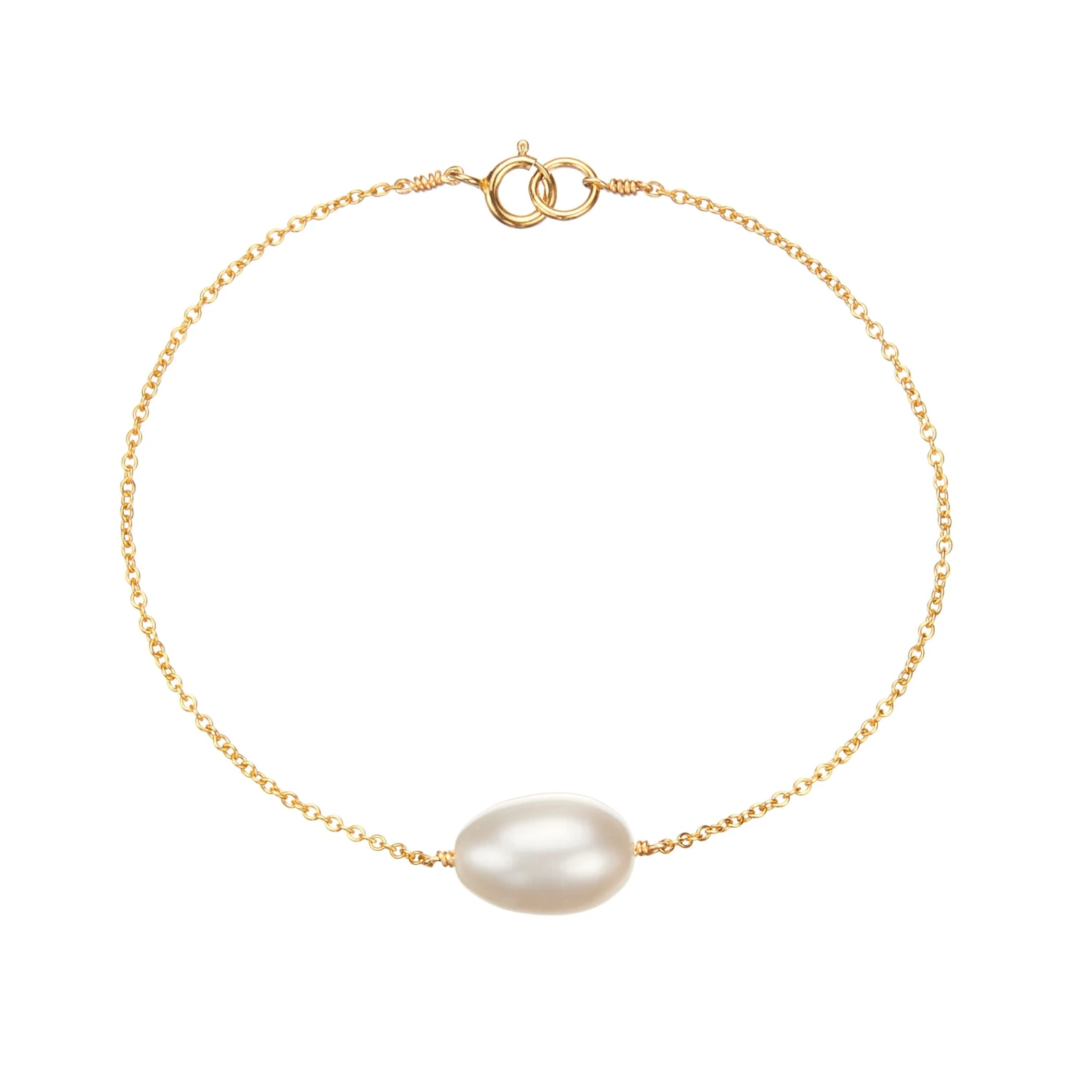 Gold Large Pearl Bracelet
