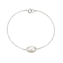 White Gold Large Pearl Bracelet