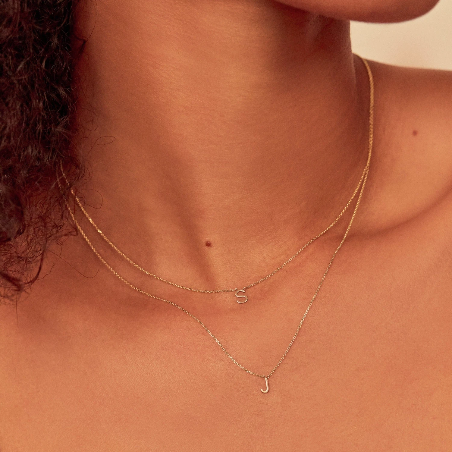 Solid Gold Miniature Initial Letter Necklace - Image 6