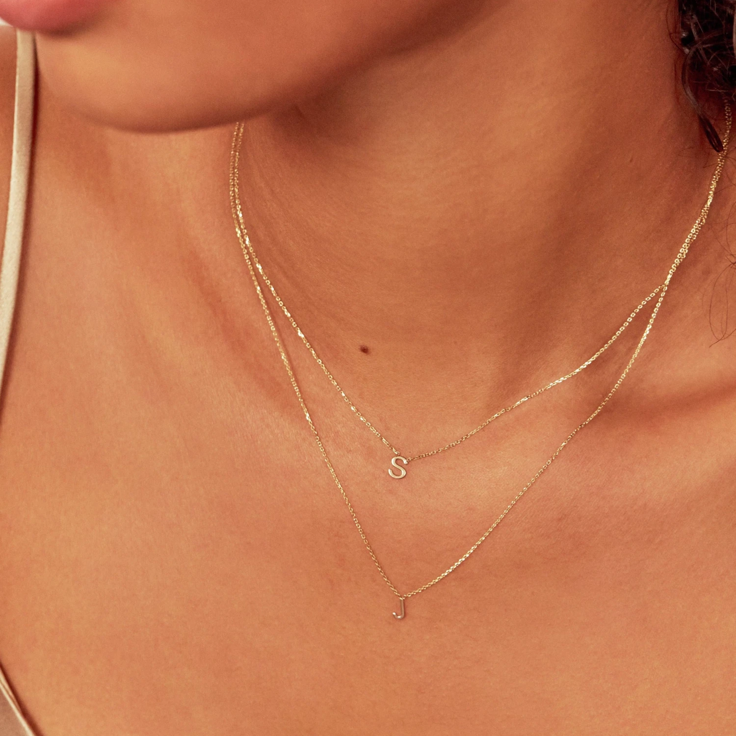 Solid Gold Miniature Initial Letter Necklace - Image 10