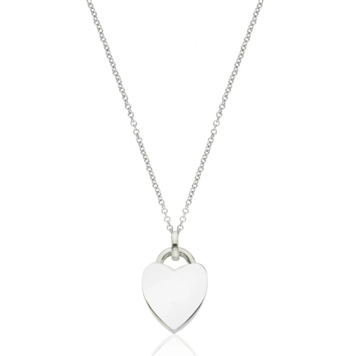 Silver Heart Padlock Pendant Necklace - Image 5