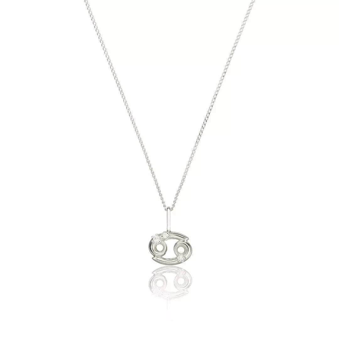 Solid White Gold Genuine Diamond Zodiac Necklace - Image 14