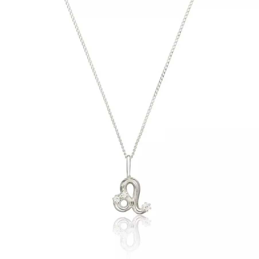 Solid White Gold Genuine Diamond Zodiac Necklace - Image 9