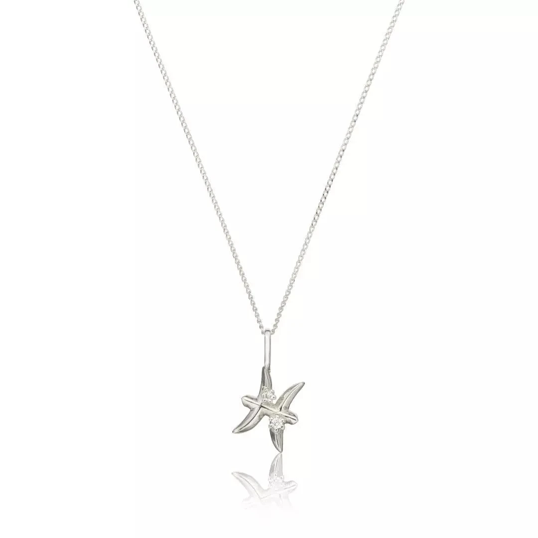 Solid White Gold Genuine Diamond Zodiac Necklace - Image 18