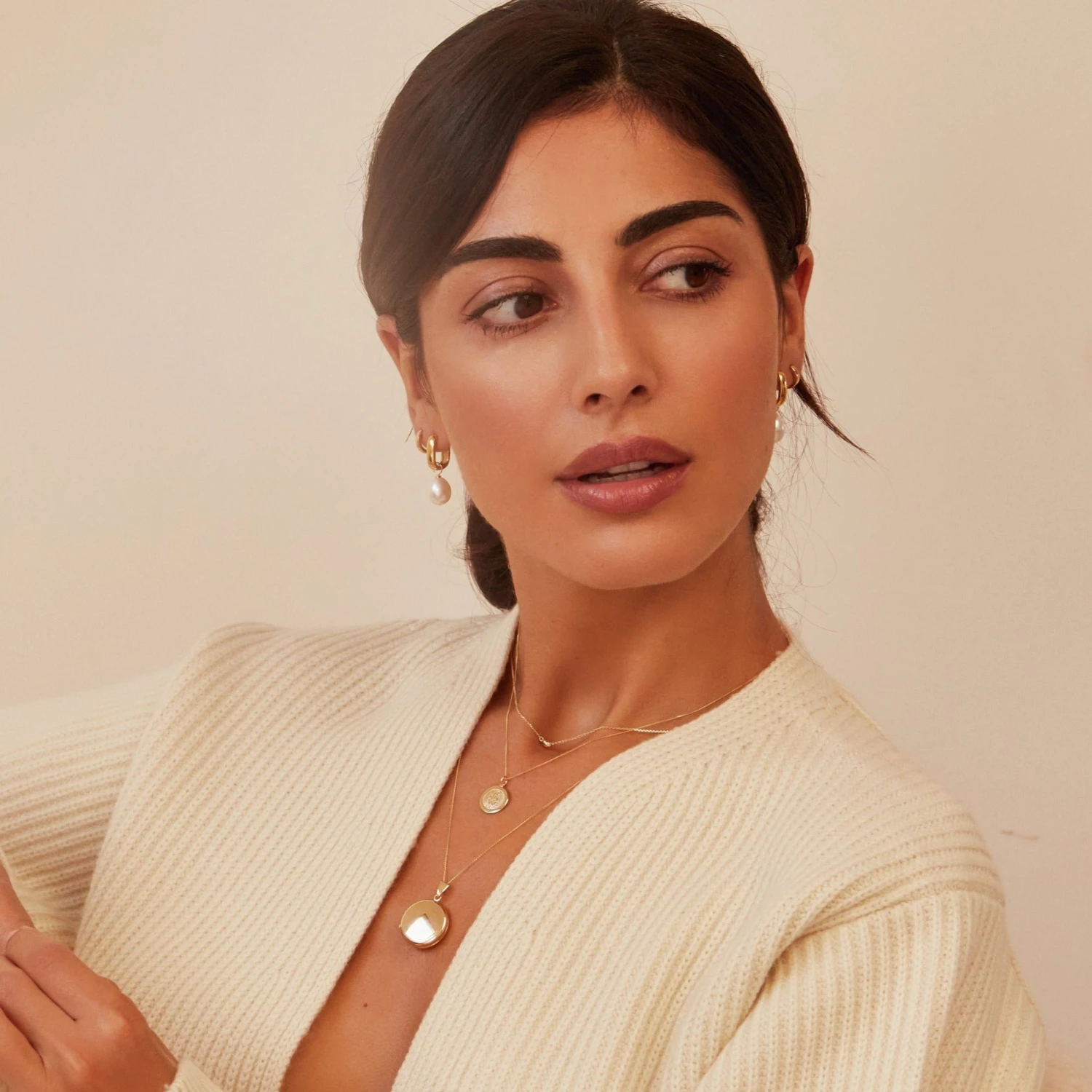 Solid Gold Large Round Locket Necklace - Image 5