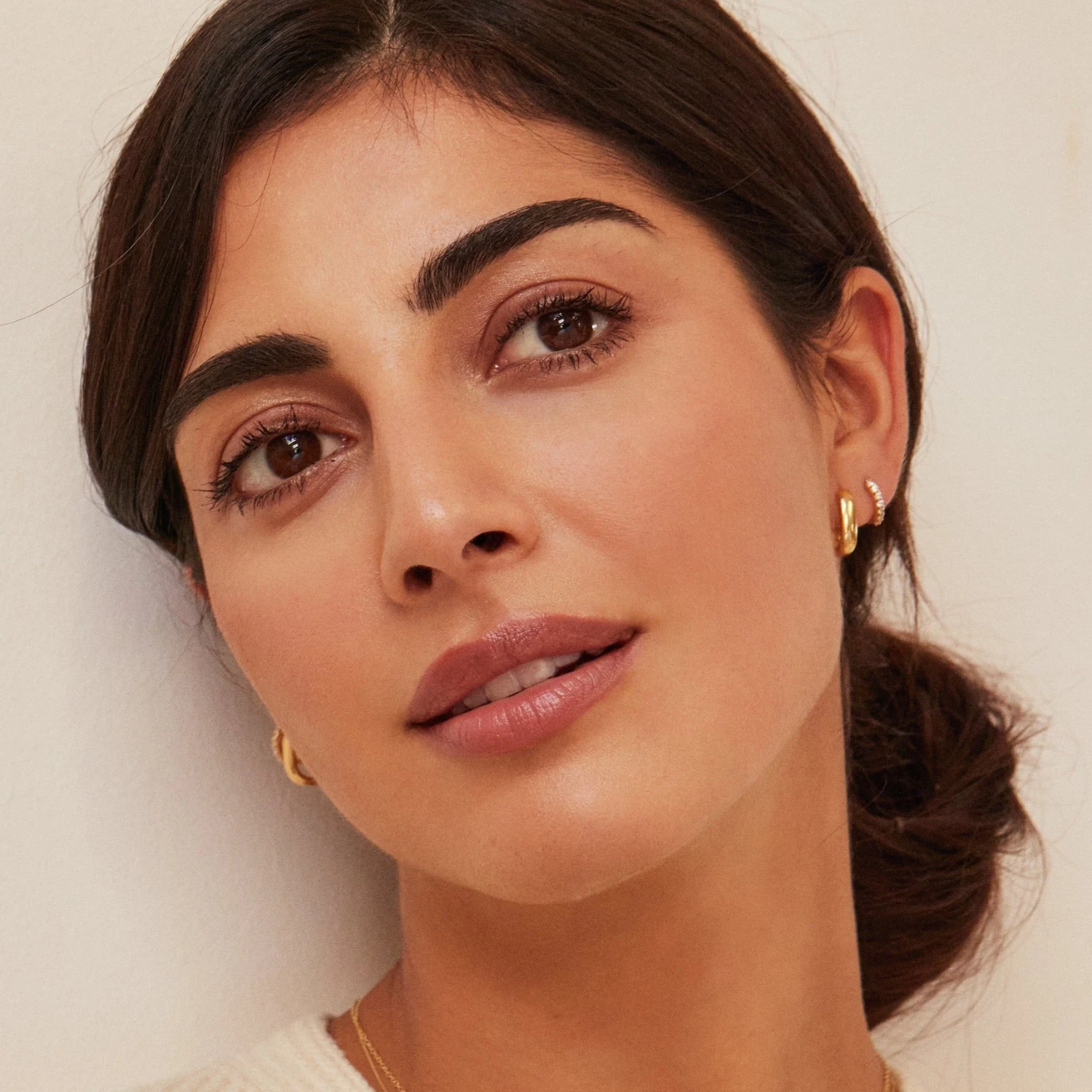 Gold Thick Squared Hoop Earrings - Image 7