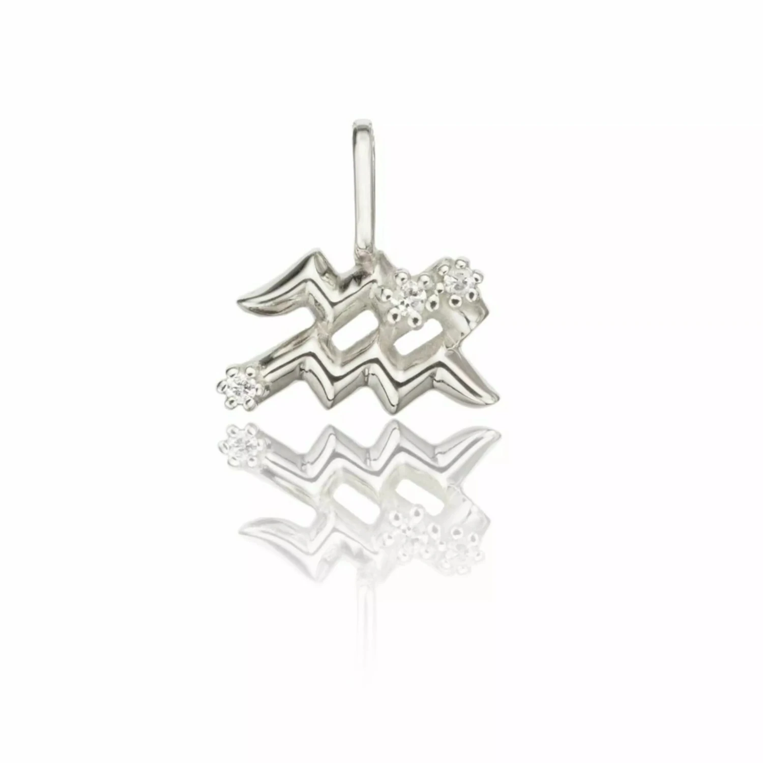 Solid White Gold Genuine Diamond Individual Zodiac Charm - Image 15