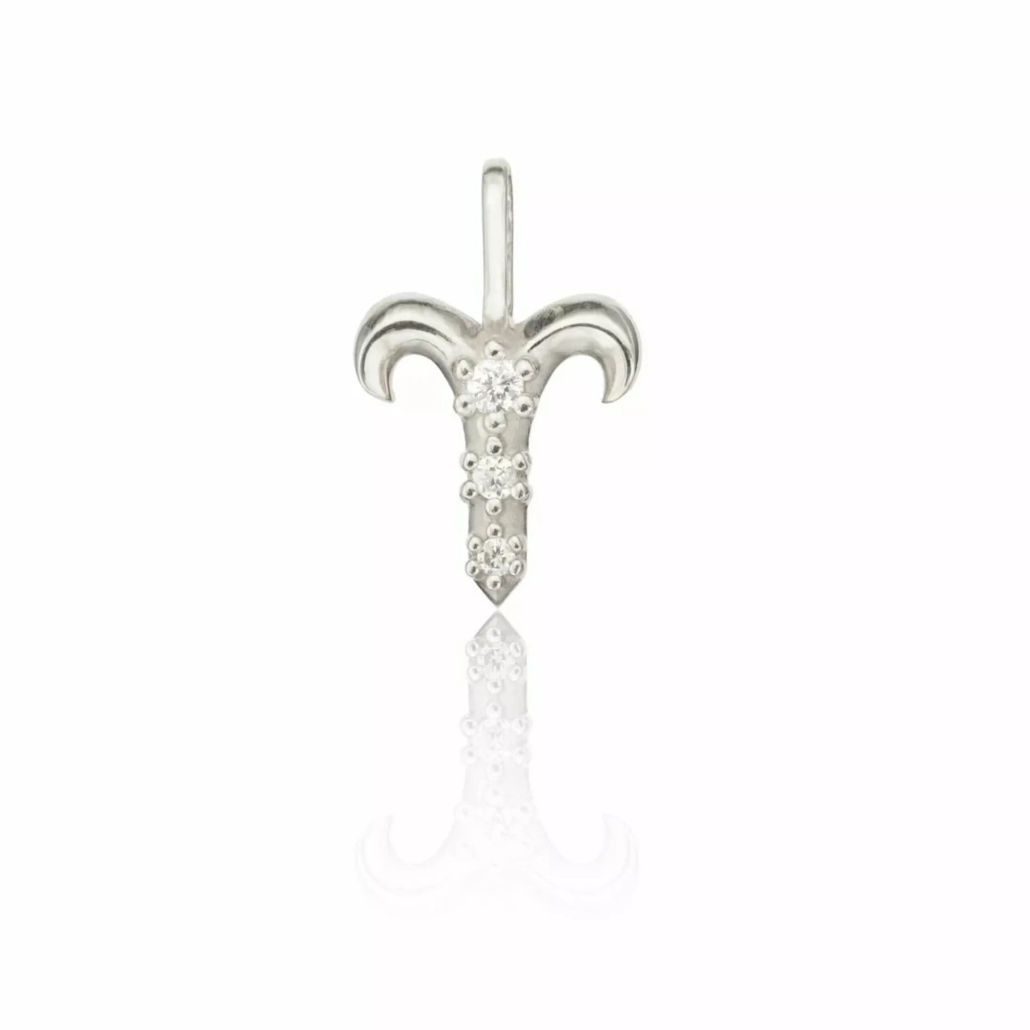 Solid White Gold Genuine Diamond Individual Zodiac Charm - Image 8