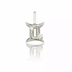 Solid White Gold Genuine Diamond Individual Zodiac Charm