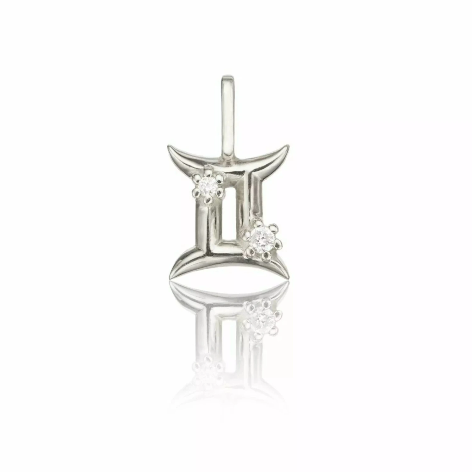 Solid White Gold Genuine Diamond Individual Zodiac Charm
