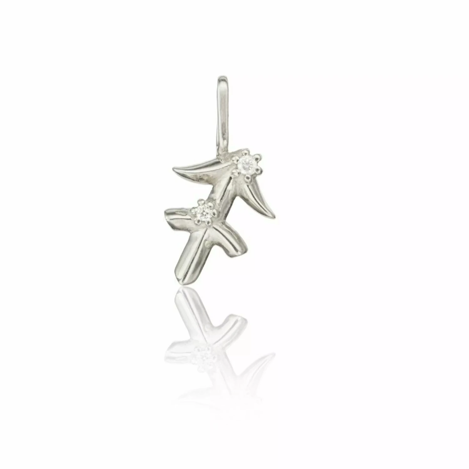 Solid White Gold Genuine Diamond Individual Zodiac Charm - Image 17