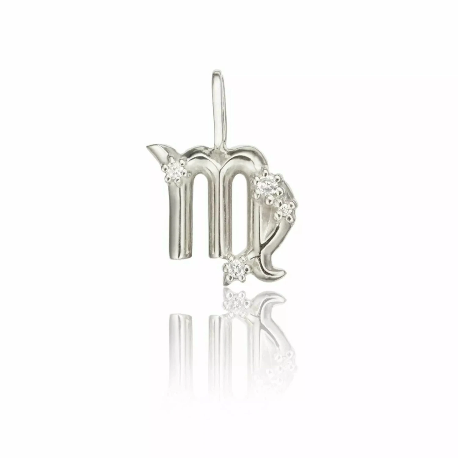 Solid White Gold Genuine Diamond Individual Zodiac Charm - Image 9