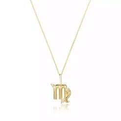 Solid Gold Genuine Diamond Zodiac Necklace