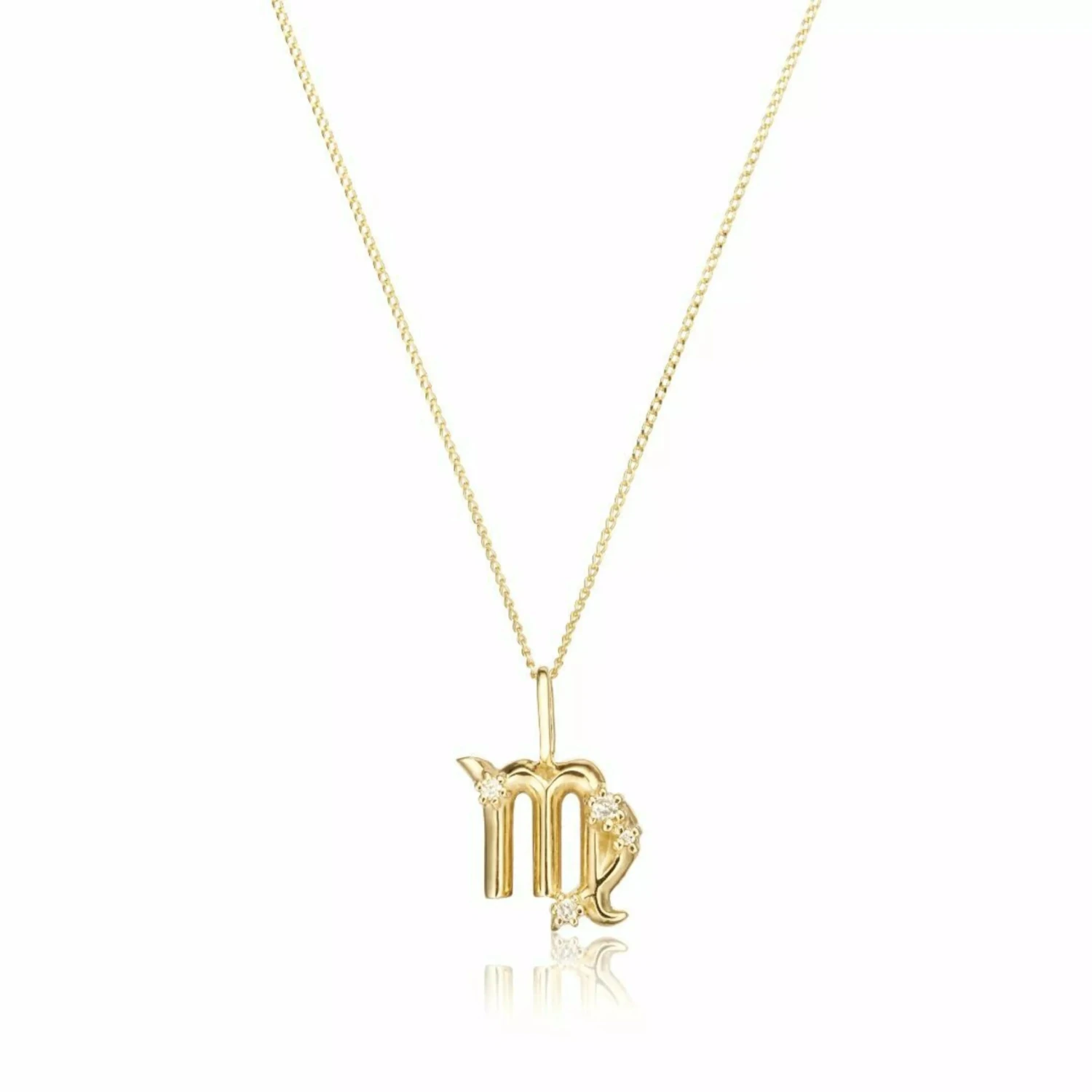 Solid Gold Genuine Diamond Zodiac Necklace