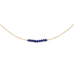 Gold Lapis Gemstone Cluster Choker