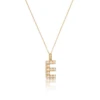 Solid Gold Pearl Initial Letter Necklace
