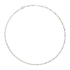 Silver Twisted Rope Chain Necklace