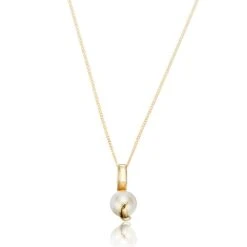 Solid Gold Pearl Necklace