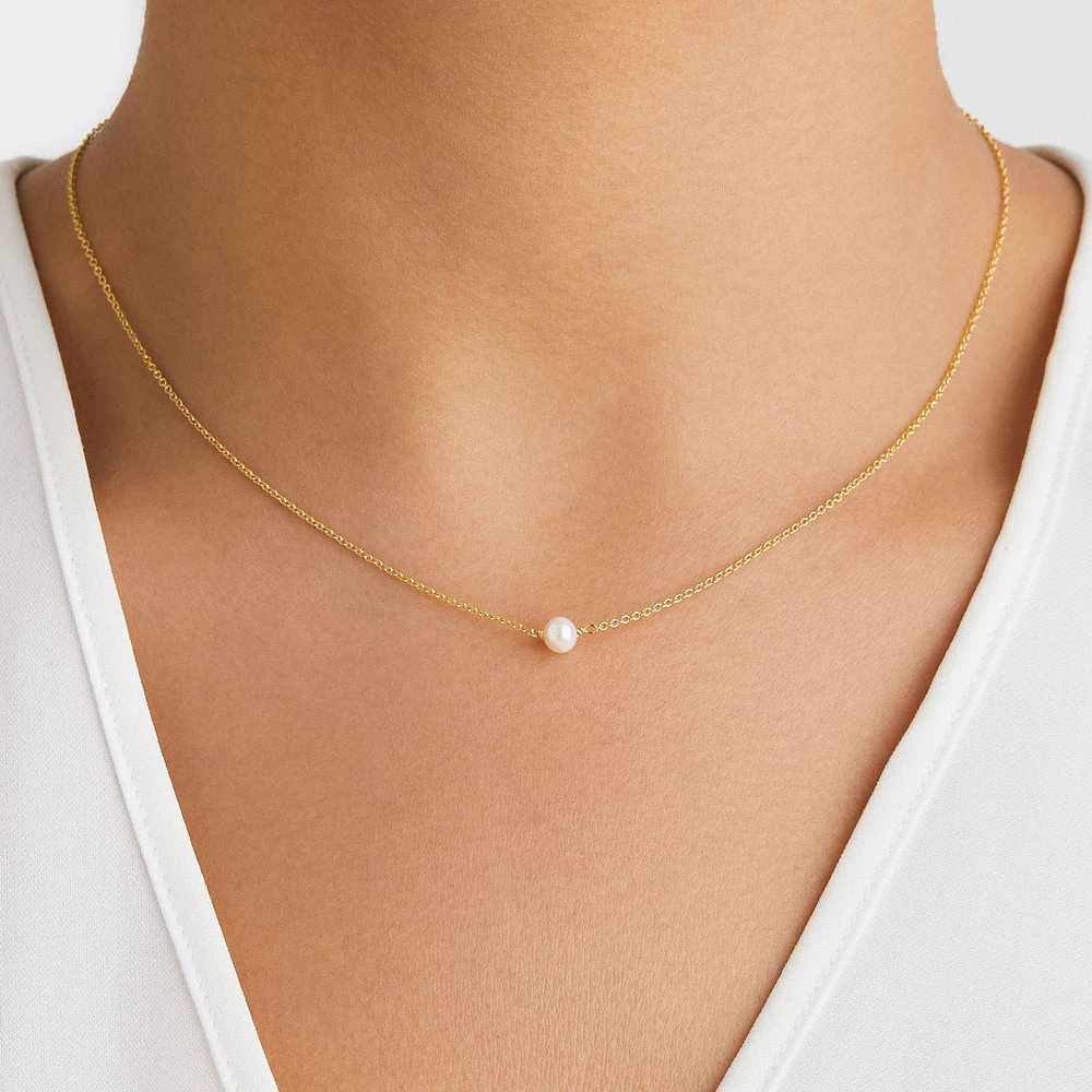 Gold Single Pearl Choker - Image 4