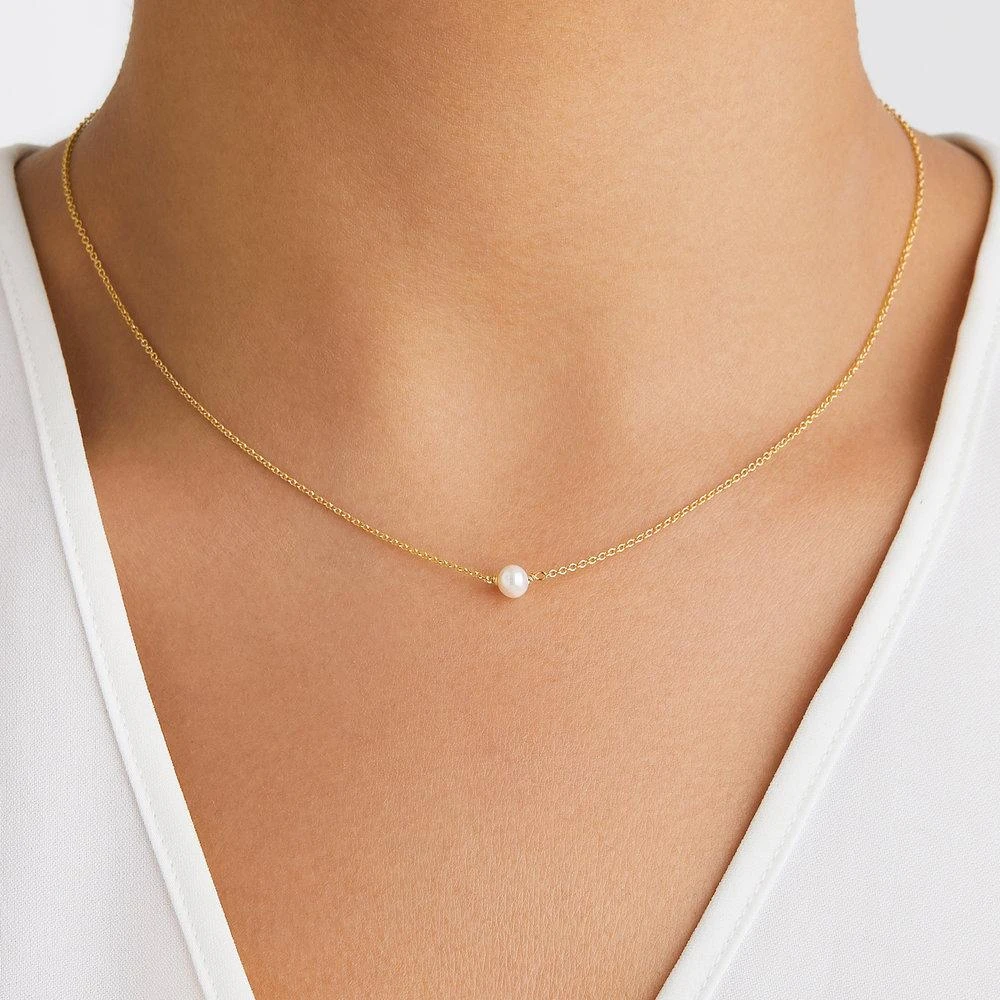 Rose Gold Single Pearl Choker - Image 2