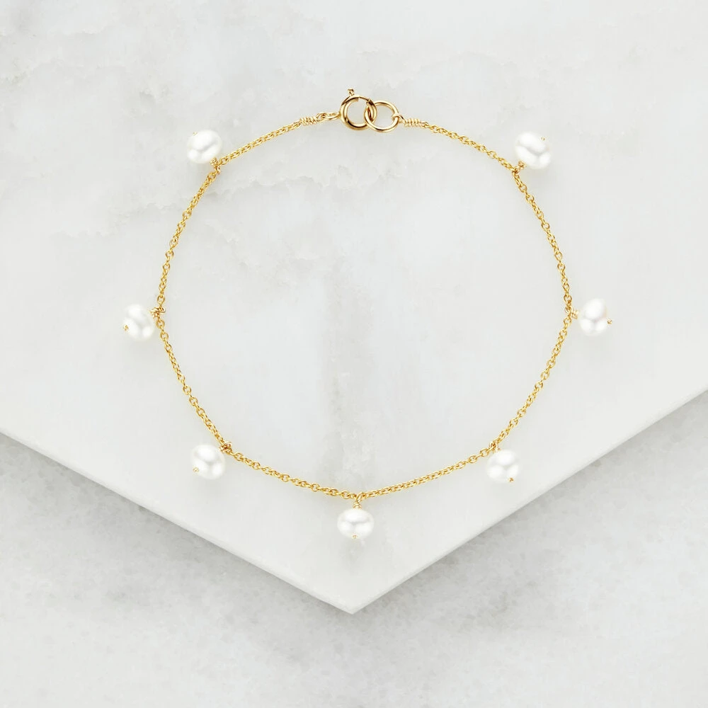 Gold Pearl Drop Bracelet - Image 4