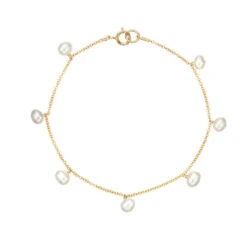 Gold Pearl Drop Bracelet