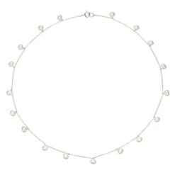 White Gold Pearl Drop Choker