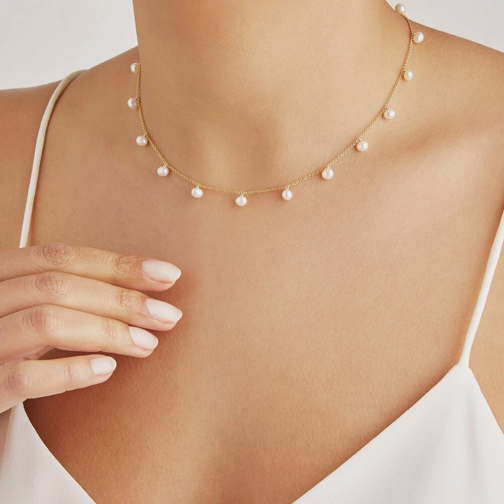 Gold Pearl Drop Choker - Image 2