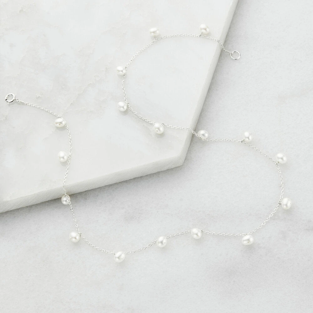 Silver Pearl Drop Choker - Image 5
