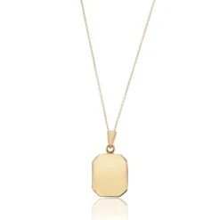 Solid Gold Small Square Locket Necklace