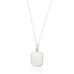 Silver Small Square Locket Necklace