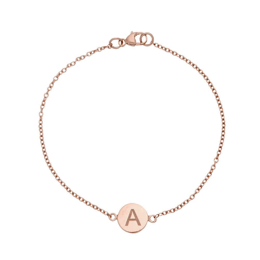 Rose Gold Personalised Disc Bracelet