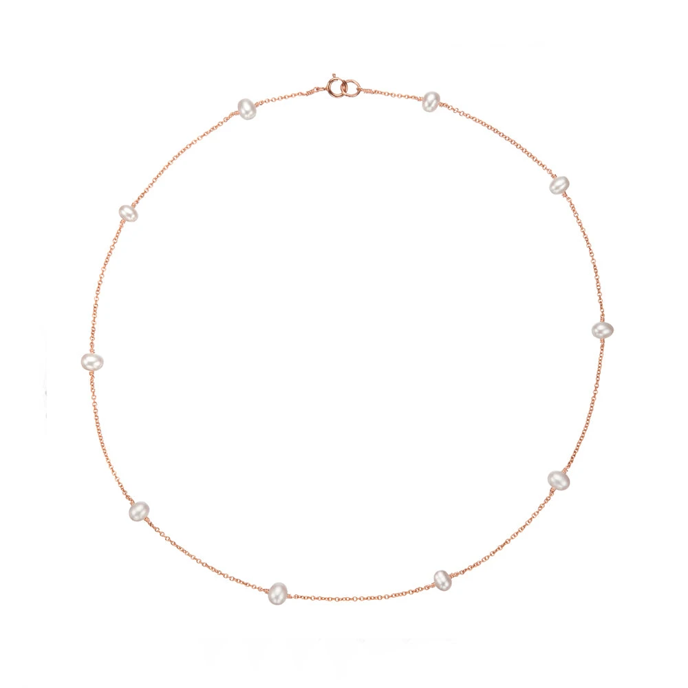 Rose Gold Ten Pearl Choker