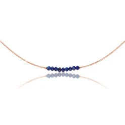 Rose Gold Lapis Gemstone Cluster Choker