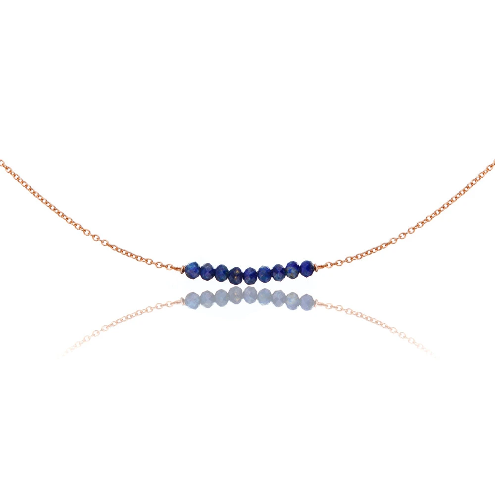 Rose Gold Lapis Gemstone Cluster Choker