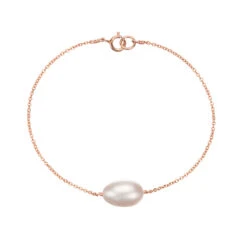 Rose Gold Large Pearl Bracelet