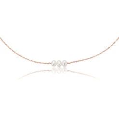 Rose Gold Cluster Pearl Choker