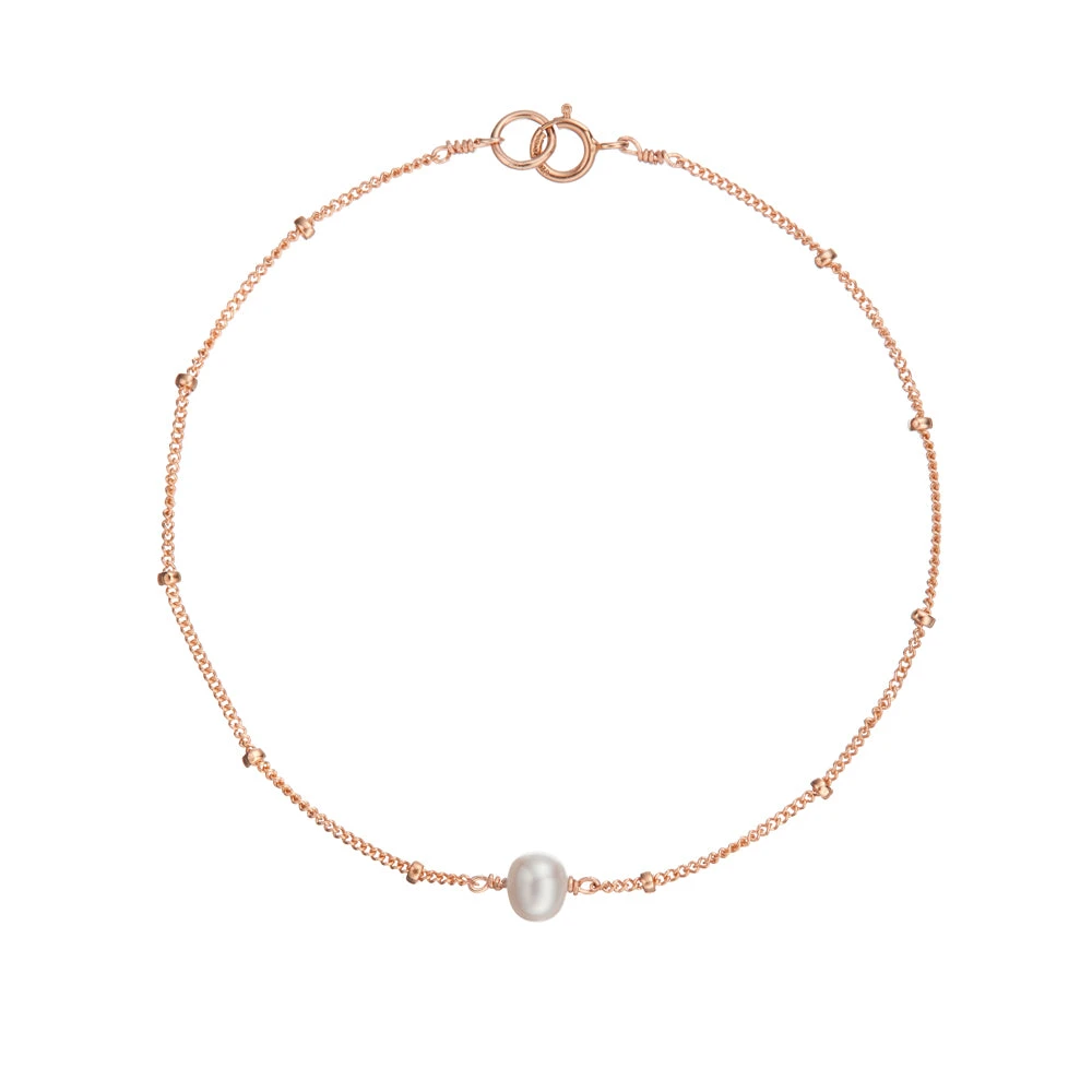 Rose Gold Satellite Pearl Bracelet