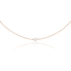 Rose Gold Single Pearl Choker