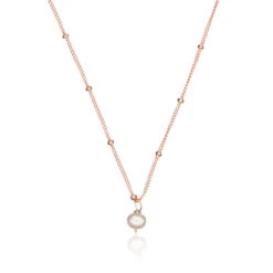 Rose Gold Single Pearl Satellite Necklace