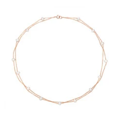 Rose Gold Layered Pearl Necklace