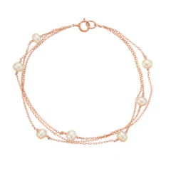 Rose Gold Layered Pearl Bracelet