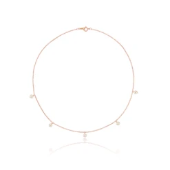 Rose Gold Five Pearl Drop Choker