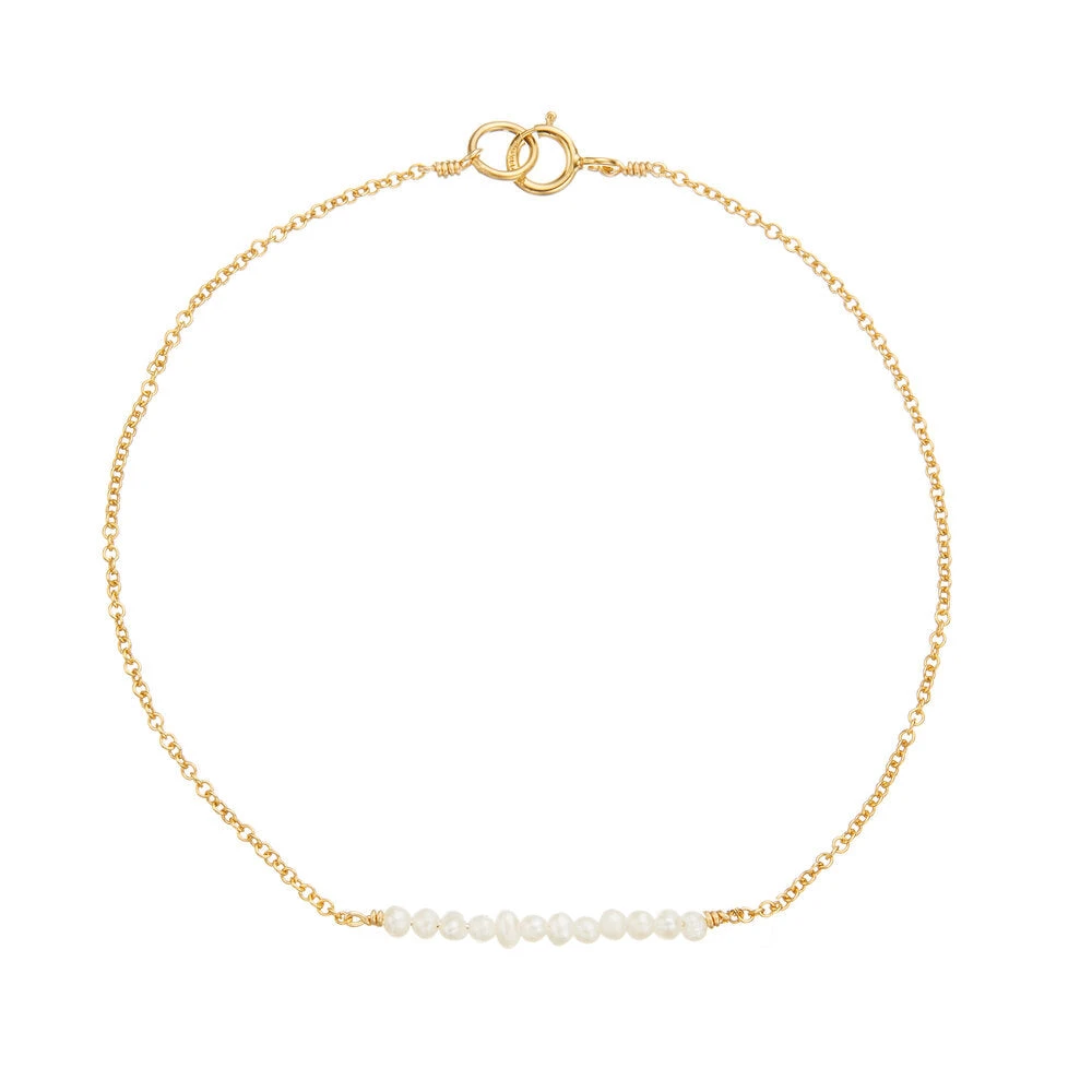 Gold Small Pearl Cluster Bracelet